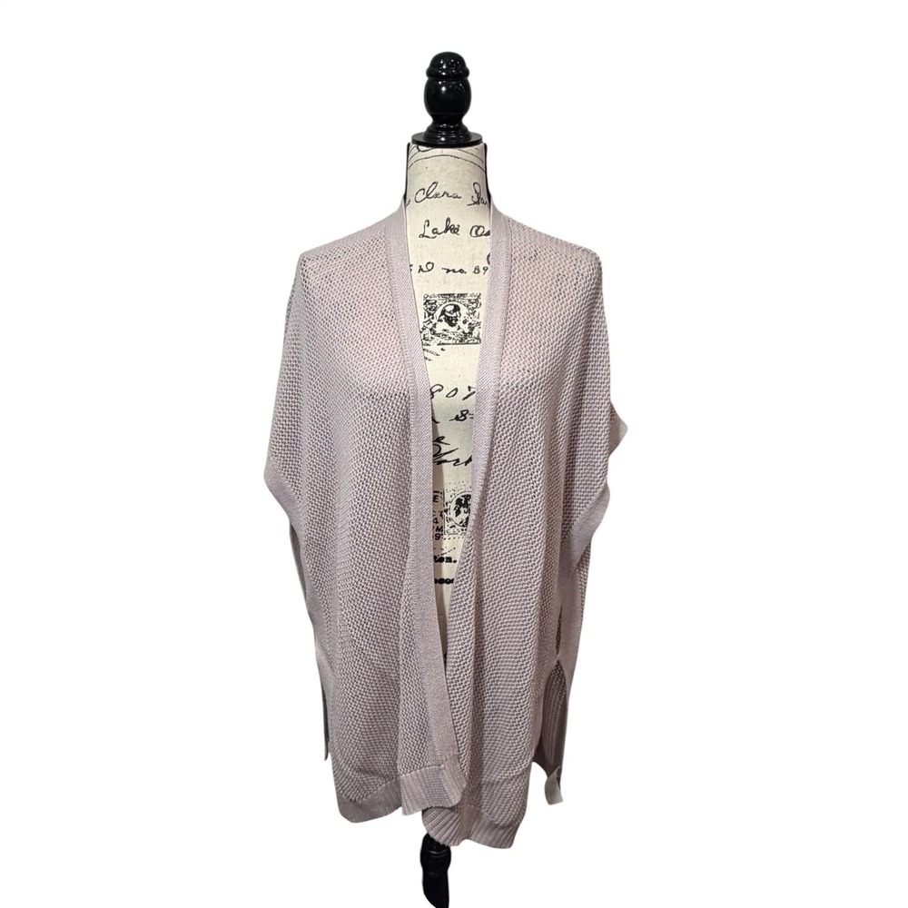 Loft Outlet Womens Mauve Open Front Open Knit Cardigan M/L Wool Blend